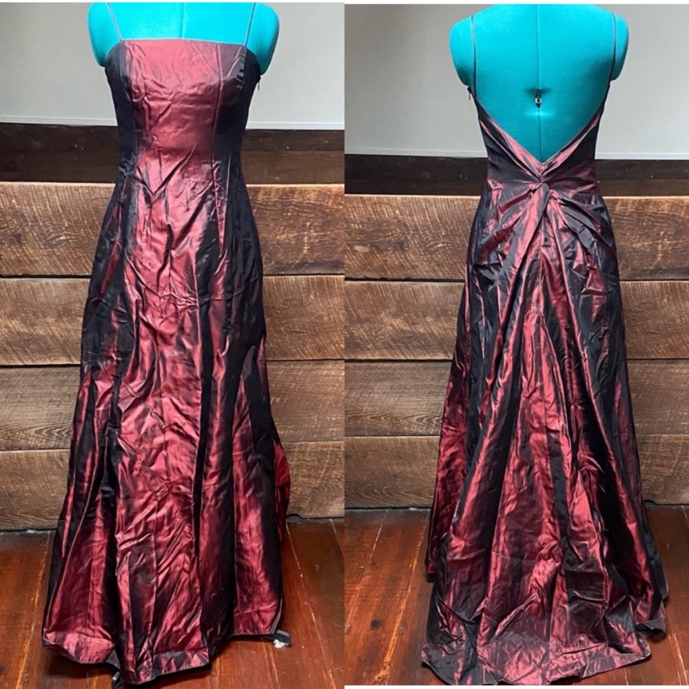 Vintage 90’s Gothic Crimson Gown w/ Gathered Back